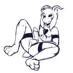  3_toes anthro anus asriel_dreemurr_(god_form) balls barefoot black_and_white boss_monster bovid butt caprine crackers erection feet goat horn humanoid_penis looking_at_viewer male mammal monochrome nude penis simple_background solo toes undertale video_games 