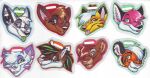  2008 ambiguous_form ambiguous_gender black_nose blep blondefoxy blue_eyes blue_outline brown_body brown_eyes brown_fur canid canine canis character_badge_(artwork) coyote domestic_cat felid feline felis fox fur green_eyes green_highlights green_outline green_tongue grey_body grey_fur grey_inner_ear grin hair head_tuft headshot_portrait heart_symbol highlights_(coloring) inner_ear_fluff larka_novaine lion lucky_(blondefoxy) mammal marker_(artwork) multiple_images orange_body orange_fur orange_outline outline pantherine pen_(artwork) pink_body pink_fur pink_inner_ear pink_nose pink_outline pink_tongue ponytail portrait purple_body purple_fur red_outline shaded skuff_coyote smile smile_lines snout solo striped_inner_ear tiger tongue tongue_out traditional_media_(artwork) tuft two_tone_inner_ear white_body white_fur white_hair white_inner_ear white_inner_ear_fluff wolf yellow_body yellow_fur 