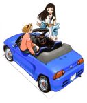  2girls archived_source arm_at_side bad_link bag black_hair black_hairband blouse blue_car blue_jacket blue_sky blue_sleeves breasts brown_bag brown_eyes brown_hair car car_keys chair clothes_down convertible cross-laced_clothes cross-laced_top curtained_hair from_above hairband handbag hirai_yukio holding holding_key honda honda_beat jacket kei_car key long_hair long_sleeves medium_breasts medium_hair mirror motor_vehicle multiple_girls no_pants original perspective pink_jacket pink_sleeves profile shirt skirt sky sleeve_cuffs sleeveless sleeveless_shirt steering_wheel straight_hair vehicle_request wheel white_shirt white_skirt 