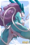 2:3 anthro big_breasts blue_body blue_fur bodily_fluids breasts butt ejaculation female fingering fingering_self fur generation_2_pokemon genital_fluids genitals hair hi_res legendary_pokemon long_hair looking_at_viewer looking_back looking_back_at_viewer low-angle_view masturbation nawka nintendo orgasm pokemon pokemon_(species) purple_hair pussy_ejaculation_while_fingered rear_view smile solo suicune vaginal vaginal_fingering vaginal_fluids vaginal_masturbation vaginal_orgasm vaginal_squirting vulva