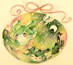  blush bright_pupils castle closed_mouth commentary_request constellation full_body happy mantyke no_humans ocean open_mouth painting_(medium) pink_ribbon pokemon pokemon_(creature) ribbon traditional_media water_drop watercolor_(medium) white_pupils yukichi_0611 
