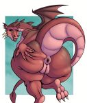 2026 3_toes 5_fingers anthro anus bent_arm bent_legs big_butt black_eyebrows breasts brown_body brown_scales brown_spines brown_wings butt butt_squish cheek_spikes claws colored digital_drawing_(artwork) digital_media_(artwork) dragon dragon_(shrek) dreamworks ear_frill english_description european_mythology eyebrows eyelashes eyeshadow facial_spikes feet female female_anthro fingers frill_(anatomy) genitals green_eyes hand_on_butt hand_on_own_butt hi_res huge_butt huge_thighs leaning leaning_forward lidded_eyes light lighting lips long_neck long_tail makeup membrane_(anatomy) membranous_wings multicolored_body multicolored_scales mythological_creature mythological_scalie mythology non-mammal_breasts non-mammal_vulva nude nude_anthro nude_female open_mouth open_smile pink_anus pink_body pink_scales pink_tail pink_tongue pink_vulva presenting presenting_hindquarters puffy_anus pupils purple_eyeshadow red_body red_claws red_lips red_scales red_tail scales scalie shaded sharp_teeth shrek_(series) simple_background slit_pupils smile smiling_at_viewer solo spikes spikes_(anatomy) squish standing tail tan_spikes teeth thick_thighs toe_claws toes tongue two_tone_tail vulva western_dragon white_background winged_dragon wings xain_russell