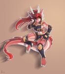 anthro big_breasts breasts clothing dragon eastern_dragon female hi_res lin_(zhuli-gd) muscular muscular_female mythological_creature mythological_scalie mythology navel non-mammal_breasts non-mammal_navel scalie solo thick_thighs tight_clothing wide_hips zhuli-gd