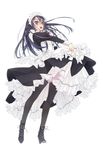  heels maid murakami_suigun pantyhose skirt_lift thighhighs 