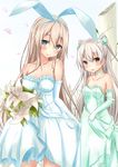  amatsukaze_(kancolle) dress kantai_collection saku_(kudrove) shimakaze_(kancolle) wedding_dress 