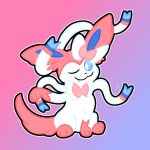 1:1 big_ears duckydrawz eeveelution female feral fluffy fluffy_tail generation_6_pokemon nintendo pokemon pokemon_(species) ribbons solo sylveon tail