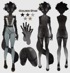  1boy animal_ears anus arms_at_sides ass black_hair cat_boy cat_ears cat_tail earrings full_body furry furry_male grey_pants highres jewelry long_sleeves looking_at_viewer male_focus original pants penis penis_piercing piercing pita-potato short_hair standing star_(symbol) tail testicles trap white_background 