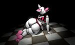3_toes 3d_(artwork) 4_fingers absurd_res animatronic anthro barely_visible_breasts big_butt bottomwear breasts bubble_butt butt canid canine checkered checkered_floor clothing colored_nails digital_media_(artwork) dutch_angle feet female fingers fishnet_clothing fishnet_legwear fishnet_thigh_highs five_nights_at_freddy's five_nights_at_freddy's_2 fox full-length_portrait glistening glistening_body glowing glowing_eyes hi_res legwear looking_at_viewer looking_back looking_back_at_viewer machine mammal mangle_(fnaf) microskirt miniskirt nails on_ground pattern_bottomwear pattern_clothing pattern_shirt pattern_skirt pattern_topwear pink_nails portrait pose rear_view robot robot_anthro scottgames sharp_teeth shirt skirt solo source_filmmaker_(artwork) striped_bottomwear striped_clothing striped_shirt striped_skirt striped_topwear stripes teeth thick_thighs thigh_highs toes topwear watermark white_body wide_hips yellow_eyes zelyonka