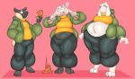 2025 anthro attikipp attikipp_(character) barefoot black_body boss_monster_(undertale) bottomwear bovid breast_growth breasts bulge cake caprine clothing dessert digital_media_(artwork) digitigrade ear_expansion eating eating_food erection erection_under_clothing expansion feet food gender_transformation green_clothing green_sweater green_topwear growth gynomorph hand_in_pocket hi_res holding_cake holding_food holding_object horn horn_growth intersex looking_up male mammal mtg_transformation mti_transformation open_mouth pants pink_background plantigrade pockets sequence sheep simple_background smile solo species_transformation standing surprised sweater tf_into_fictional_character topwear toriel transformation undertale_(series) weight_gain white_body
