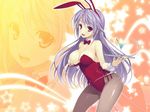  animal_ears areola breast_hold bunny_ears bunny_girl calendar cleavage detexted pantyhose wallpaper yuuki_hagure 