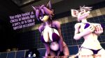  16:9 anthro bikini black_hair black_sclera blue_body blue_eyes blue_fur canid canine clothing domi_(domi3d) female fox fur glitch_productions group hair heresy_sfm j_(murder_drones) lagomorph leporid looking_at_viewer mammal murder_drones murid murine n_(murder_drones) officer_flint_(foresttherotten) plushie pool purple_body purple_eyes purple_fur purple_hair rabbit rat red_eyes rodent swimwear text two-piece_swimsuit violette_(heresy_sfm) water watermark white_body white_fur white_hair widescreen yellow_sclera 