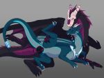 2022 2_horns 3_toes 4:3 4_toes accessory anthro anthro_on_anthro anthro_penetrated anthro_penetrating anthro_penetrating_anthro anus artist_name aysu_(roxannetheokami) back_wings bent_legs bioluminescence black_body black_claws black_membrane black_penis black_toe_claws blue_body blue_markings blue_membrane bodily_fluids bone bone_mask cheek_frill claws countershade_neck countershade_scales countershade_tail countershade_torso countershading curved_tail digital_media_(artwork) dragon duo erection european_mythology feet female female_feral female_penetrated feral folded_wings foot_markings frill_(anatomy) from_behind_position furgonomics genital_fluids genital_markings genitals glowing glowing_markings gradient_background grey_background grey_body grey_countershading head_crest head_frill head_horn horn horn_accessory intraspecies jewelry knot larger_male leg_grab leg_markings light_eyes long_neck looking_at_another looking_at_partner lying male male/female male_feral male_penetrating male_penetrating_female markings mask membrane_(anatomy) membranous_wings mouth_closed mythological_creature mythological_scalie mythology neck_markings necklace neckwear on_side one_leg_up open_mouth penetration penile penile_penetration penis penis_in_vagina penis_markings pink_markings purple_body purple_countershading purple_membrane purple_scales raised_leg rattle_(anatomy) red_eyes ridged_horn scales scalie sex shaded simple_background simple_shading sinpufff size_difference skull skull_mask smaller_female smaller_penetrated spoon_position tail tail_frill tail_markings tapering_tail teeth text thigh_grab toe_claws toes vaginal vaginal_penetration ventral_scales virul wavy_horn webbed_feet western_dragon white_claws white_horn white_toe_claws wing_claws winged_dragon wings