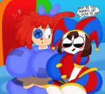 3barts animate_inanimate asking_another big_breasts big_butt breast_jiggle breast_size_difference breasts butt butt_size_difference crossed_arms doll duo female furniture glitch_productions hi_res huge_breasts huge_butt humanoid jiggling larger_female living_doll living_toy looking_aside looking_at_another mitten_hands motion_lines nervous nervous_smile not_furry on_sofa pomni_(tadc) question_mark rag_doll_(toy) ragatha_(tadc) sitting sitting_on_sofa size_difference smaller_female sofa speech_bubble the_amazing_digital_circus thick_thighs