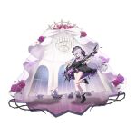  1girl ahoge ascot ballroom bare_legs black_boots black_bow black_collar black_dress black_hairband black_panties blue_eyes blush boots bow breasts cameltoe chandelier cleavage collar crinoline dress electric_guitar flower frilled_collar frilled_dress frilled_hairband frilled_sleeves frilled_socks frills full_body gothic_lolita guitar hairband heart high-low_dress high_heel_boots high_heels highres holding holding_guitar holding_instrument instrument lace-trimmed_panties lace_thigh_strap lace_trim last_origin leg_up lolita_fashion long_hair looking_at_viewer mel_(dodosae) microskirt mouse_(animal) non-web_source official_alternate_costume official_art open_mouth panties purple_ascot purple_flower purple_rose purple_skirt red_flower red_rose rose sidelocks skirt small_breasts smile socks solo soulworker standing standing_on_one_leg stella_unibell tachi-e thorns transparent_background underwear very_long_hair white_hair white_socks window 