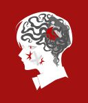  2boys bandage_on_face bandages benkdjjituibot blending cloak covered_eyes cropped_shoulders expressionless from_side highres holding_sun hood hood_up hooded_cloak kim_dokja limited_palette looking_to_the_side male_focus multiple_boys oldest_dream omniscient_reader's_viewpoint portrait red_eyes secretive_plotter tentacles yoo_joonghyuk 