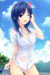  bra cleavage coffee-kizoku dress_shirt pantsu see_through wet wet_clothes 