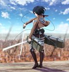  mikasa_ackerman ninnzinn shingeki_no_kyojin sword uniform weapon 