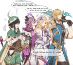  +++ 1girl 3boys aqua_hair armor bard bare_shoulders beret black_gloves black_hair blonde_hair blue_coat blunt_ends braid breastplate breasts cape closed_eyes closed_mouth coat collared_cape collared_coat detached_sleeves dragon_boy dragon_horns dragon_tail dragon_wings dress durin_(genshin_impact) ear_ornament english_commentary english_text fingernails frilled_sleeves frills from_side gauntlets genshin_impact gest_of_the_mighty_wolf_(genshin_impact) gloves gradient_hair green_cape green_hat green_shorts hat hat_feather height_difference highres holding holding_own_hair holding_sword holding_weapon horns instrument long_hair long_sleeves lyre mandarin_collar medium_breasts medium_hair multicolored_hair multiple_boys musical_note nicole_reeyn no_scar open_clothes open_coat open_mouth over_shoulder pants parted_bangs pointy_ears purple_hair rchella shirt short_hair_with_long_locks shorts shoulder_armor side-by-side side_braids sideboob simple_background single_gauntlet single_glove sleeves_past_wrists smile sword tail tall_male twin_braids two-sided_horns two-tone_hair varka_(genshin_impact) venti_(genshin_impact) very_long_hair vest walking weapon weapon_over_shoulder white_background white_dress white_hat white_sleeves wings 