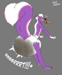 3_toes accident anthro big_diaper black_nails black_nose blush boop clenched_teeth colored_nails diaper disembodied_hand excessive_feces feces feet fur ghost_hand hair heart_(marking) hi_res huge_diaper hyper hyper_diaper hyper_feces hyper_soiling inner_ear_fluff male mammal markings mephitid nails nose_boop onomatopoeia pink_body pink_fur poofbuttrocky purple_body purple_ears purple_fur raised_tail signature skunk soiled_diaper soiling solo soro_(skunk) sound_effects standing surprised tail teeth text toes tuft unclean_diaper used_diaper vowelless vowelless_sound_effect white_body white_fur white_hair white_inner_ear_fluff
