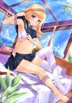  bra feet kazeno pantsu seifuku thighhighs undressing 