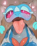 2_penises ambiguous_gender animal_genitalia animal_penis blush bodily_fluids duo feral finger_in_mouth gecqua generation_10_pokemon genital_fluids genitals heart_symbol hemipenes hi_res human kemo_ka_nya larger_human looking_at_viewer male mammal multi_genitalia multi_penis nintendo open_mouth penis pokemon pokemon_(species) precum quadruped red_sclera saliva simple_background size_difference standing tongue tongue_out white_eyes