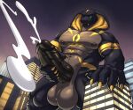 2024 5_fingers abs ankh_marking anthro areola artist_name balls biped black_body black_glans black_penis blazekemono blue_eyes bodily_fluids brown_areola brown_balls brown_body brown_countershading brown_nipples brown_scales building city claws cobra countershading cum cumshot ejaculation elapid_(snake) erection fingers front_view genital_fluids genitals glans glistening glistening_balls glistening_genitalia glistening_glans glistening_penis gradient_background half-closed_eyes hand_on_building hand_on_own_penis hand_on_penis hi_res humanoid_genitalia humanoid_penis king_cobra looking_pleasured low-angle_view macro macro_anthro macro_male male markings masturbation muscular muscular_anthro muscular_male narrowed_eyes navel night nipples no_sclera one_eye_closed outside pecs penile penile_masturbation penis pupils reptile scales scalie simple_background sky skyscraper slit_pupils snake solo teeth text three-quarter_view uneven_balls vein veiny_penis ventral_scales yellow_claws yellow_fangs yellow_markings yellow_teeth zel_(sibunakebos)