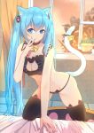  animal_ears cleavage hatsune_miku lingerie menghuan_tian nekomimi pantsu tail thighhighs vocaloid 