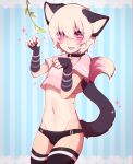  &lt;3 &lt;3_eyes animal_humanoid bulge cat_humanoid clothing collar feline feline_humanoid girly humanoid legwear male mammal navel oncha solo stockings underwear 