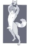  akaro_(lukiro) balls canid canine canis cuff_(restraint) erection facial_piercing foreskin fur genitals grey_body grey_fur grey_hair hair hair_over_eye hi_res humanoid_genitalia humanoid_penis hybrid leather leather_cuffs lip_piercing lukiro mammal markings multicolored_body multicolored_fur nude penis piercing procyonid raccoon restraints snakebite_piercing striped_markings striped_tail stripes stud_piercing tail tail_markings two_tone_body two_tone_fur wolf 