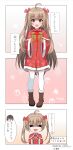  >_< 1boy 1girl :d absurdres ahoge alternate_costume alternate_hairstyle animal artistic_error atri atri-my_dear_moments- blush boots border bow box brown_boots brown_hair capelet chibi chibi_inset christmas commentary crab dress eyes_visible_through_hair facing_viewer fuchuangzi_summerwind full_body fur-trimmed_capelet fur-trimmed_dress fur-trimmed_sleeves fur_trim gift gift_box gloves gradient_background hair_between_eyes hair_bow hands_up happy highres holding holding_animal holding_gift ikaruga_natsuki incoming_gift jitome long_hair long_sleeves looking_at_viewer open_mouth orange_gloves outside_border pink_background pixel_art print_capelet print_dress red_bow red_capelet red_dress red_eyes santa_costume santa_dress short_dress short_hair sidelocks signature simple_background smile snowflake_print solo_focus speech_bubble standing straight-on sweatdrop thighhighs translation_request twintails two_side_up upper_body very_long_hair white_border white_thighhighs wide_sleeves xd zettai_ryouiki 