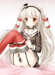  amatsukaze_(kancolle) kantai_collection nikoo nopan panty_pull stockings thighhighs undressing 