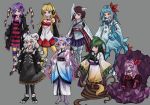  6+girls ampharos ariados character_request creatures_(company) espeon feraligatr forretress game_freak gen_1_pokemon gen_2_pokemon houndoom multiple_girls nintendo pokemon ray-k skarmory touhoku_kiritan victreebel vocaloid yuzuki_yukari 