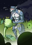 absurd_res ambiguous_gender anthro balls beastars blush bodily_fluids bottomwear bottomwear_down canid canine canis clothed clothing clothing_lift cum electronic_arts elemental_creature embarrassed fellatio flora_fauna genital_fluids genitals hi_res knotting leaking_cum legoshi_(beastars) looking_pleasured male male/ambiguous male_anthro male_orgasm mammal muscular musk musk_cloud musky_balls night nipples oral oral_knotting oral_penetration outside pants pants_down partially_clothed peashooter_(pvz) penetration penile plant plant_monster plant_sex plants_vs._zombies popcap_games sex shirt shirt_lift sweat thekinkybear topwear voyeur voyeur_pov wolf
