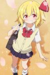  1girl alternate_costume blush cato_(monocatienus) collared_shirt commentary_request contemporary grin highres looking_at_viewer rumia shirt smile solo touhou white_shirt 