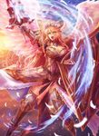  armor shingo_(picturepuzzle) sword thighhighs wings 
