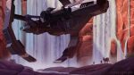  2others animal astero_(eve_online) cliff commentary english_commentary eve_online exploration_ship_(eve_online) floating frigate_(eve_online) gallente_federation_(eve_online) highres multiple_others outdoors river rock scenery servant_sisters_of_eve spacecraft standing stewart_leith water waterfall 