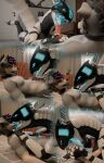 3d_(artwork) absurd_res anthro armor blender_(artwork) bodily_fluids breasts canid canine canis chest_lick collar collie comic concern curtains damian_(colliedoggo) detailed_background dewith digital_media_(artwork) domestic_dog door dripping duo face_lick female furniture genitals glowing glowing_eyes hand_on_chest hand_on_penis head_in_mouth herding_dog hi_res holding_another holding_penis horn inside larger_female licking looking_at_another looking_pleasured machine male male/female mammal nude oral pastoral_dog penile penis penis_lick plate plate_armor robot saliva saliva_drip saliva_on_face saliva_on_penis saliva_on_tongue saliva_string sex sex_with_pred sheepdog size_difference smaller_male smug smug_face smug_grin synth_(vader-san) table teeth tongue visor vore wi_(dewith) window