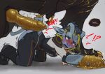 absurd_res alien alien_humanoid all_fours arm_restraints bestiality big_penis blue_body blue_skin canid canine canis clothing domestic_dog duo female feral forced genitals gold_penis hi_res huge_penis humanoid humanoid_on_feral imminent_rape imminent_sex knot knotted_penis male male/female mammal penis restrained scared shaking size_difference starlyve sygr_(starlyve) tail tail_between_legs torn_clothing