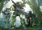  absurdres ammunition_belt army assault_rifle beret color_variation commentary_request forest grenade_launcher ground_gundam gun gundam gundam_msv hat highres jungle knife m16 machine_gun mecha military_hat misogram mobile_suit_gundam nature original radome redesign rifle robot sd_gundam signature sniper_rifle tree underbarrel_grenade_launcher v-fin weapon yellow_eyes 