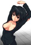  ajin_(sakurai_gamon) areola_slip areolae black_hair breasts brown_eyes cleavage medium_breasts mole mole_under_eye orange_(meitoku) shimomura_izumi short_hair solo 