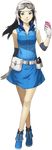  ankle_boots asahi_(shin_megami_tensei_iv_final) belt belt_pouch black_hair boots buckle cellphone crossed_legs doi_masayuki dress earrings elbow_pads full_body gloves goggles goggles_on_head grey_eyes highres jewelry looking_at_viewer official_art phone pocket pouch shin_megami_tensei shin_megami_tensei_iv_final sleeveless sleeveless_dress smartphone solo standing transparent_background utility_belt watson_cross white_gloves 