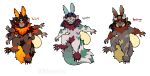 2_mouths 6_arms alpha_channel animal_humanoid antennae_(anatomy) arthropod arthropod_humanoid bee_humanoid black_hair brown_body claws demon demon_slayer fur green_markings group gyokko_(demon_slayer) hair hantengu_(demon_slayer) horn humanoid hymenopteran hymenopteran_humanoid insect insect_humanoid insectoid_wings kimetsu_no_yaiba male markings model_sheet multi_arm multi_limb multi_mouth orange_eyes orange_markings outline pawpads paws pedipalps puppetmaster13uwu purple_hair red_eyes red_markings scales simple_background text transparent_background trio white_body white_outline yellow_markings yoriichi_(demon_slayer)