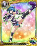  artist_request blue_eyes card_(medium) character_name chess_piece chinese_clothes high_school_dxd knight_(chess) official_art solo thighhighs torn_clothes trading_card underwear xenovia_quarta yellow_eyes 