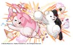  bear bow crash_fever crying danganronpa_(series) diaper food hair_bow ice_cream ice_cream_cone monokuma monomi_(danganronpa) official_art onigiri promotional_art punching rabbit screw smile stuffed_animal stuffed_toy teddy_bear third-party_source two-tone_fur underwear wand white_background 