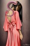 2018 5_fingers asian_mythology black_hair christopher_stoll closed_smile clothed clothed_female clothed_humanoid clothing copyright_name digital_drawing_(artwork) digital_media_(artwork) dress east_asian_mythology english_text exposed_back eyebrows female feminomicon fingers fully_clothed fully_clothed_female fully_clothed_humanoid futakuchi-onna hair hi_res humanoid japanese_mythology long_mouth looking_at_viewer looking_back looking_back_at_viewer medium_hair mouth_closed mythology open_mouth pink_clothing pink_dress portrait rear_view simple_background smile smiling_at_viewer solo teeth text three-quarter_portrait yokai