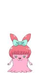  1girl alien blue_bow bow closed_mouth green_eyes hair_bow neggie_(precure) no_humans official_art pink_hair precure smile solo star_twinkle_precure transparent_background 