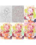  1girl absurdres animal_ears bow bowtie bubble_tea cherry_blossom_print cup evanescia_(honkai:_star_rail) floral_print flower fox_ears fox_girl gloves hair_between_eyes hair_flower hair_ornament highres holding holding_cup honkai:_star_rail honkai_(series) jacket large_bow long_sleeves looking_at_viewer making-of pink_hair purple_eyes red_bow red_bowtie shirt short_hair_with_long_locks smile solo unnrr white_shirt wide_sleeves 