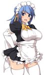  :d alternate_costume apron arms_behind_back black_dress blush bow bowtie breasts dress elbow_gloves enmaided eyebrows eyebrows_visible_through_hair frills gloves hair_bun hair_ribbon hairband kantai_collection kuronyan large_breasts long_hair looking_at_viewer maid maid_headdress open_mouth ribbon round_teeth shiny shiny_skin simple_background skindentation smile solo standing teeth thighhighs urakaze_(kantai_collection) white_background white_bow white_gloves white_legwear yellow_bow yellow_neckwear yellow_ribbon 