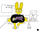 aliasing ambiguous_gender anthro artist_logo artist_name bar_emanata beer_bottle big_breasts blush blush_lines bottle breast_expansion breasts bubble buckteeth butt butt_expansion clothing container dialogue digital_media_(artwork) drunk drunk_bubble duo ellipsis emanata english_text expansion eyelashes female flash_emanata fur head_tuft hi_res hip_expansion huge_breasts huge_hips hyper hyper_breasts hyper_hips lagomorph leporid logo mammal nba rabbit shirt signature substance_intoxication teeth text thatdawgmurray thong_straps topwear tuft utah_jazz wide_hips yellow_body yellow_fur