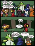 2026 accessory amphibian annoyed anthro armor black_body black_clothing black_dress black_hair black_hat black_headwear black_jacket black_nose black_topwear blue_body blue_clothing blue_eyes blue_markings blue_pupils blue_robe blue_scales blue_topwear blue_vest bodypaint bottomless bottomwear breastplate breasts brown_pupils cape caspar_(ultilix) clothed clothing comic crossed_arms demon dialogue domestic_cat dragon dress emerald_(ultilix) english_text european_mythology face_paint felid feline felis female forest frog fur goblin green_body green_clothing green_eyes green_hair green_pupils green_scales green_shirt green_skin green_topwear grey_body grey_fur grey_hair group hair hair_over_eye hand_on_arm hands_behind_back hat headband headgear headwear hi_res horn humanoid isabella_(ultilix) jacket kerchief lagomorph leo_the_magician leporid looking_up male mammal markings mouthless mythological_creature mythological_scalie mythology nipples no_pupils open_clothing open_topwear open_vest orange_body orange_eyes orange_inner_ear orange_kerchief orange_scales outside pants pigtails pink_body pink_clothing pink_eyes pink_fur pink_hair pink_hat pink_headwear pink_nipples pink_shirt pink_skin pink_topwear plant pupils purple_bottomwear purple_clothing purple_eyes purple_hair purple_headband purple_pants purple_pupils purple_shirt purple_topwear rabbit red_bottomwear red_cape red_clothing red_hood red_pants red_robe robe ruby_(ultilix) scales scalie sharp_teeth shirt shirtless shoulder_pads slit_pupils smile sofia_(ultilix) speech_bubble teeth text to-be-named-later topwear tree ultilix unusual_pupils vest wes_(ultilix) western_dragon white_clothing white_horn white_inner_ear white_shirt white_topwear witch_hat yellow_body yellow_eyes yellow_skin